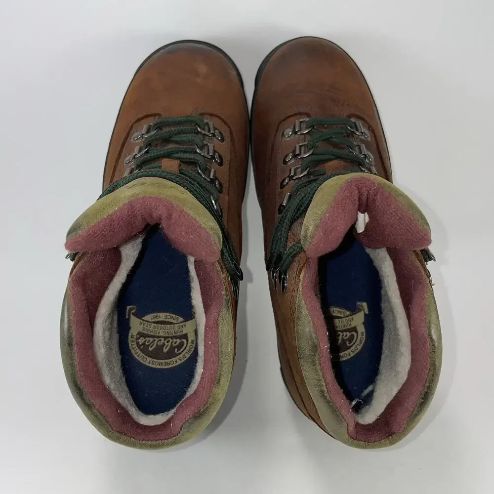 Cabela's Rimrock Boots Womens Size 6.5 B Brown Leather Gore-Tex Hiking 81-1473